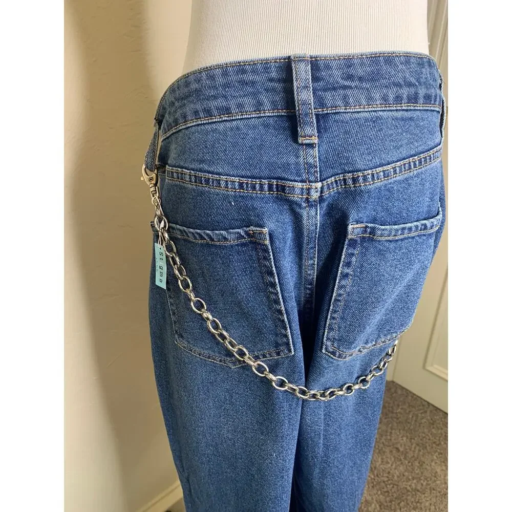 Stigma Chain Fleur De Lis Silver Belt Pants Chain  Necklace 26.5